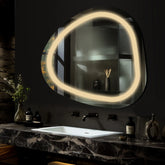 LED Spiegel Asymmetrisch | Wandschalter-Steuerung | Warmweißes Licht - Reyze Seria Salono Model 1